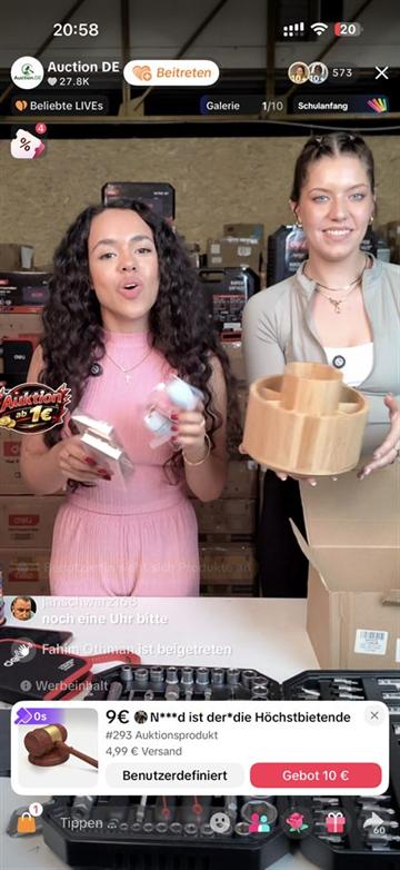 TikTok Shop-veiling van Auction DE